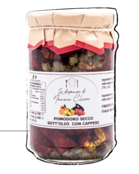 Pomodoro secco sott'olio con capperi (1 vasetto da 280g)